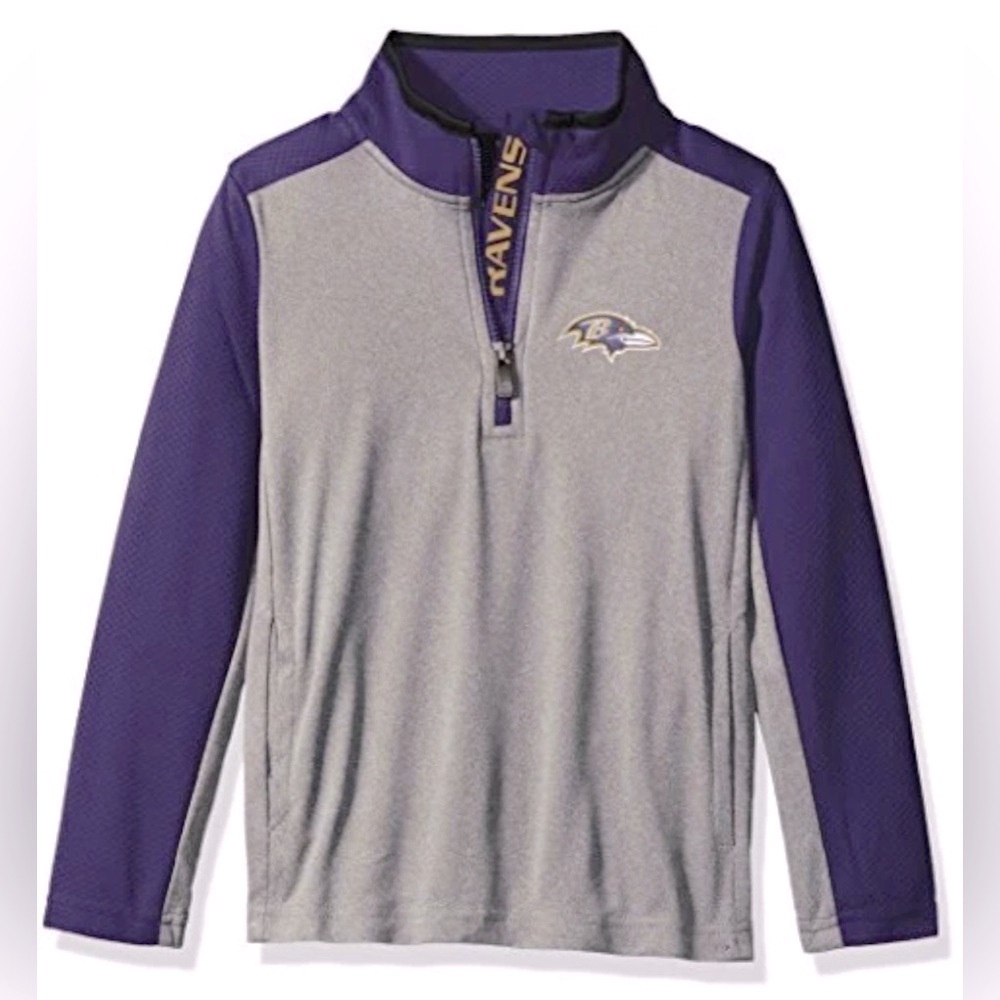 NWT [Gen2] Baltimore Ravens NFL Matrix 1/4 Zip Pullover Sweatshirt Kids M (5/6)